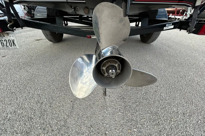 Slide: The Image of Close-up of a Solas propeller on a 2014 Bass Tracker PRO TEAM 175 TXW. - 8