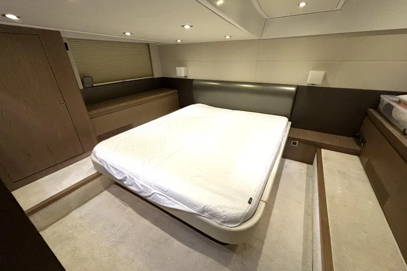 Slide: The Image of Luxurious bedroom interior of 2015 Beneteau Gran Turismo 49 yacht with modern design. - 46