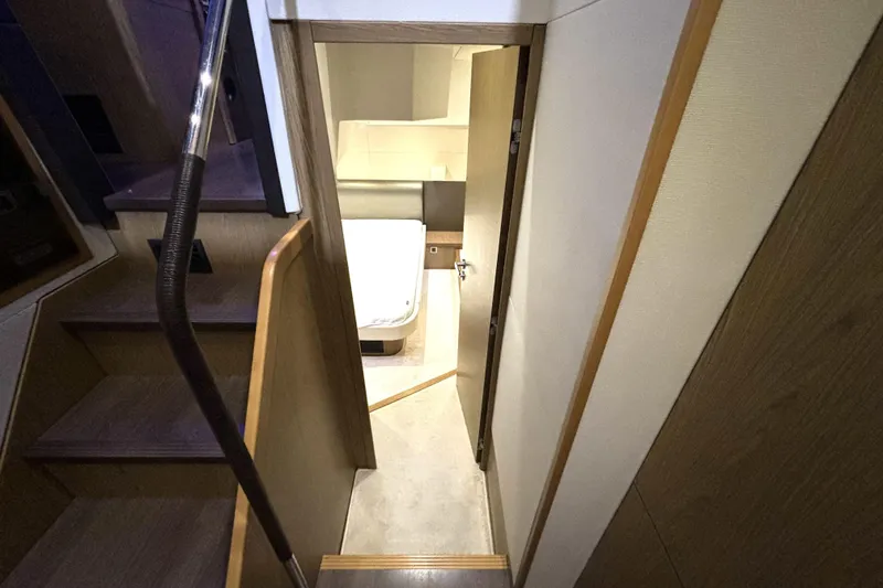 Slide: The Image of Interior view of 2015 Beneteau Gran Turismo 49 yacht cabin entrance. - 47