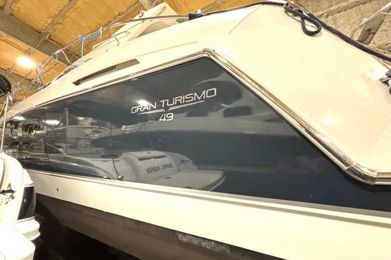Slide: The Image of 2015 Beneteau Gran Turismo 49 yacht in indoor storage, side view. - 9