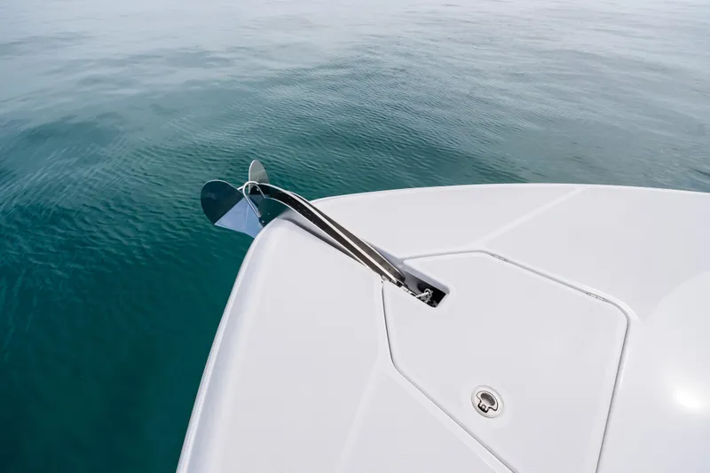 Slide: The Image of Bow of 2025 HCB 56 Suenos GIX yacht with anchor over clear water. - 14