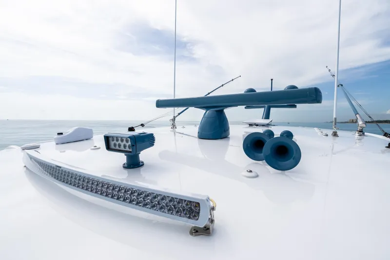 Slide: The Image of 2025 HCB 56 Suenos GIX yacht deck with advanced equipment and ocean view. - 5