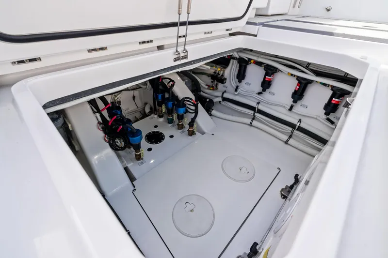 Slide: The Image of Engine compartment of 2025 HCB 56 Suenos GIX, showcasing advanced marine engineering. - 29