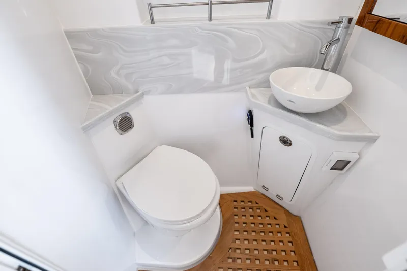 Slide: The Image of Luxury bathroom in 2025 HCB 56 Suenos GIX yacht with modern fixtures. - 40