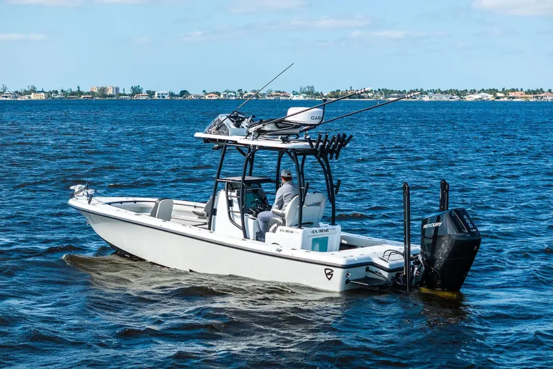 Slide: The Image of 2021 Barker Boatworks 26 Open cruising on a sunny day with fishing gear. - 8