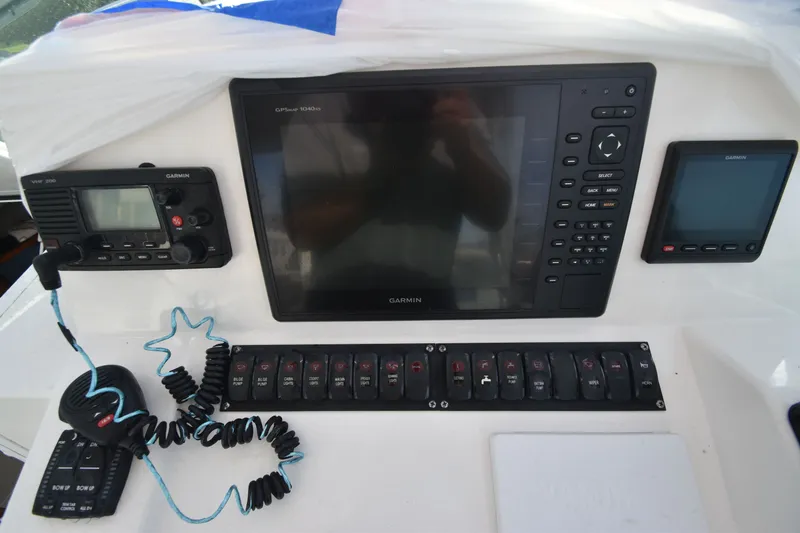 Slide: The Image of 2017 Albemarle 25 Express helm with Garmin electronics. - 6