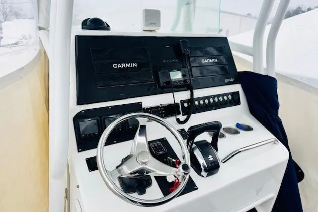 Slide: The Image of Helm of 2018 Cape Horn 36 XS with Garmin navigation system and controls. - 7
