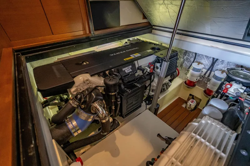 Slide: The Image of Engine room of 2020 Palm Beach Motor Yachts PB50, featuring Volvo Penta engine. - 44
