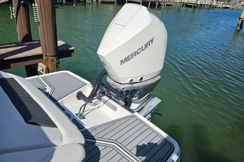 Slide: The Image of 2020 Monterey 275SS Super Sport with Mercury outboard engine on water. - 12