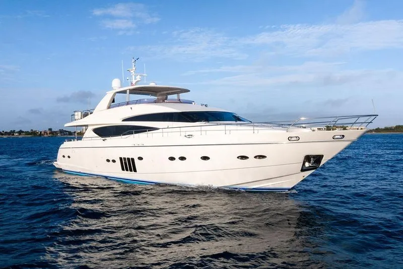 Slide: The Image of Luxurious 2010 Princess 95 Motor Yacht cruising on open water. - 10