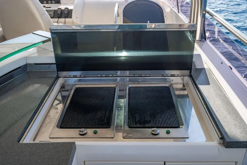 Slide: The Image of Outdoor grill on 2010 Princess 95 Motor Yacht, overlooking ocean. - 131