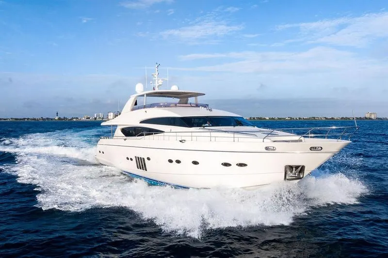 Slide: The Image of Luxurious 2010 Princess 95 Motor Yacht cruising on open water. - 20