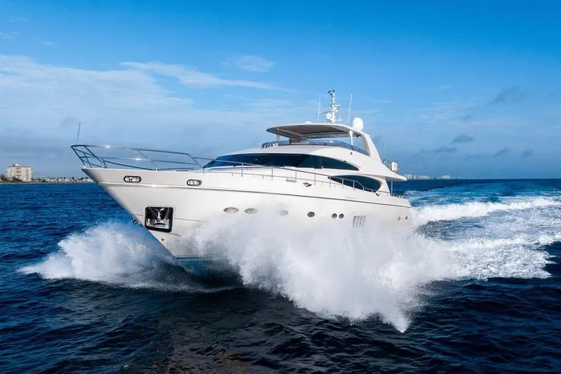Slide: The Image of Luxurious 2010 Princess 95 Motor Yacht cruising on open water. - 40