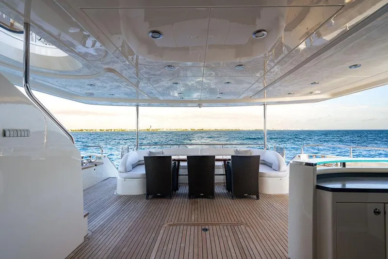 Slide: The Image of Luxurious deck of 2010 Princess 95 Motor Yacht overlooking the ocean. - 94