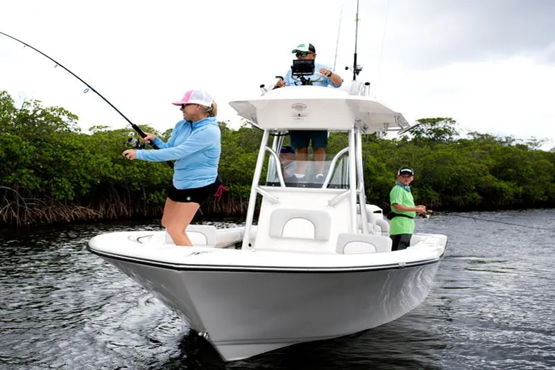 Slide: The Image of Manufacturer Provided Image: 2026 Sea Born LX24 Center Console on the water. - 1