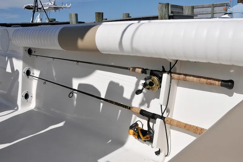 Slide: The Image of Manufacturer Provided Image: Sea Born LX22 Center Console 2026 with storage and engine view. - 11