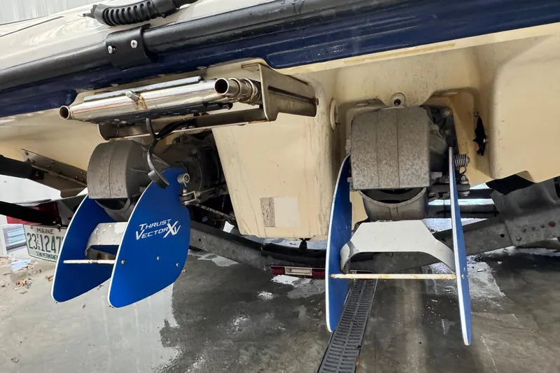 Slide: The Image of 2012 Yamaha Boats SX210 with Thrust Vector XV fins on trailer. - 11