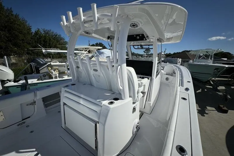 Slide: The Image of 2025 Sportsman Open 352 Center Console boat with sleek design and modern features. - 30