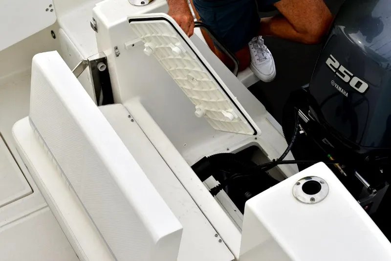 Slide: The Image of Manufacturer Provided Image: Steering console of the 2026 Sea Born SX239 Offshore. - 9