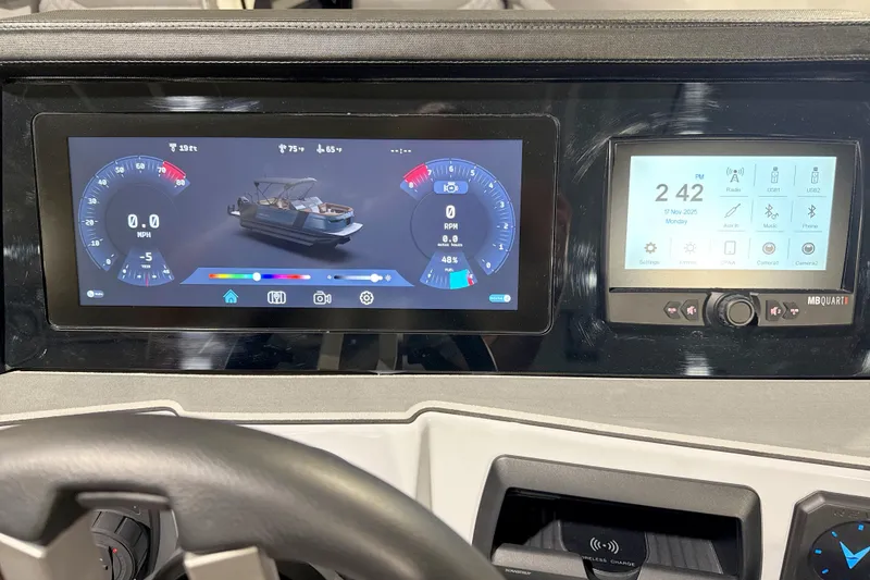 Slide: The Image of Dashboard of 2026 Revel RS25 with digital displays and control interface. - 3