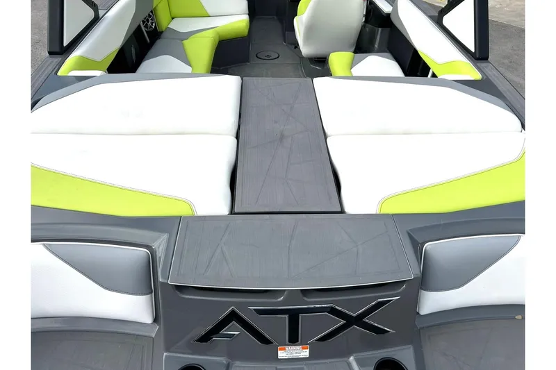 Slide: The Image of Interior of 2021 ATX 22 Type-S boat with modern seating and stylish design. - 21