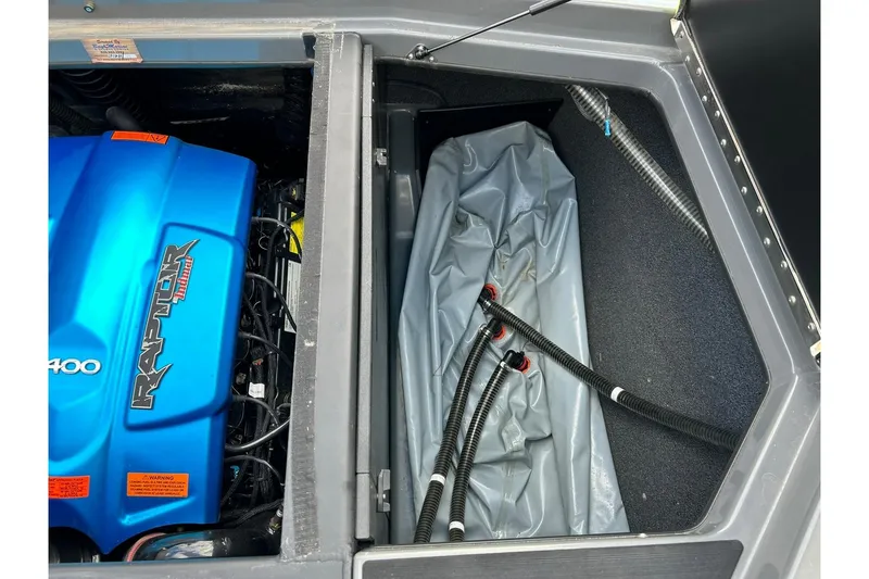 Slide: The Image of Engine compartment of 2021 ATX 22 Type-S with Raptor 400 engine and hoses. - 28