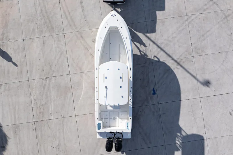 Slide: The Image of Aerial view of 2021 SeaVee 322Z boat on concrete surface. - 5