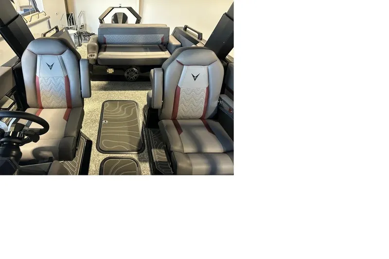 Slide: The Image of Luxurious interior of 2026 Revel RS25L boat with stylish seating and modern design. - 3