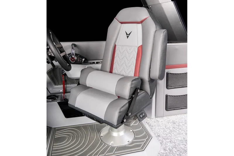 Slide: The Image of Manufacturer Provided Image: Captain's chair in 2026 Revel RS25L boat, featuring sleek design and ergonomic comfort. - 12