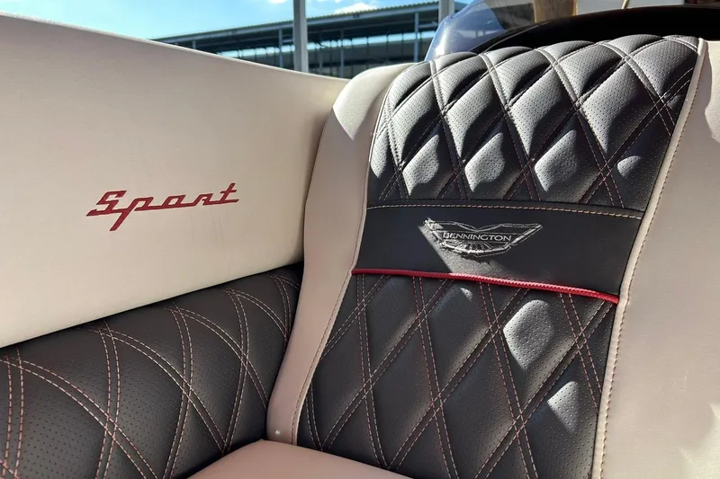 Slide: The Image of 2021 Bennington 25 RXSBA boat seat with diamond stitching and "Sport" logo. - 45