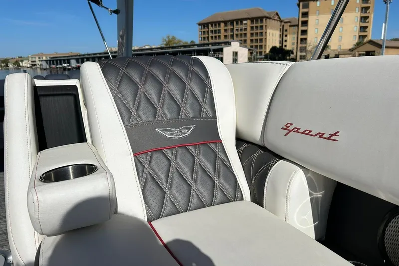 Slide: The Image of 2021 Bennington 25 RXSBA boat seat with diamond stitching and "Sport" embroidery. - 47