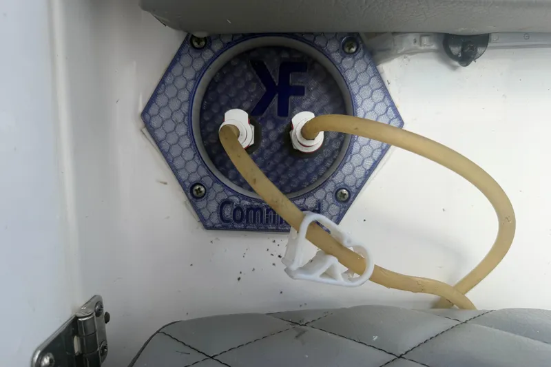 Slide: The Image of Close-up of Clearwater 2800 boat component with tubing, 2024 model. - 7