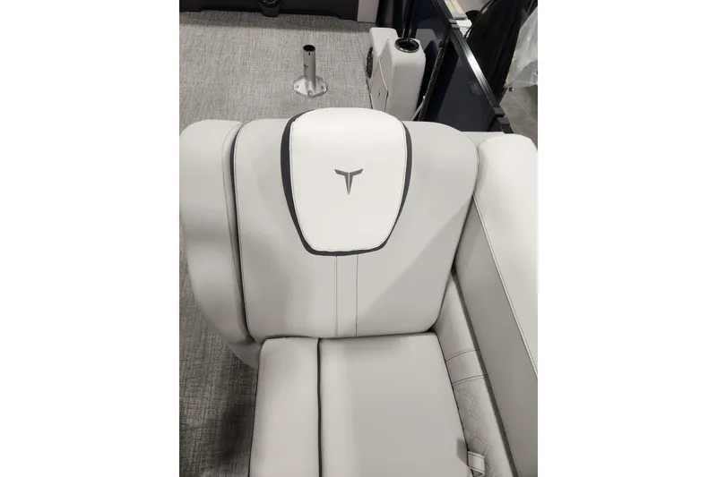 Slide: The Image of Open storage drawer on 2026 Tahoe Pontoon 25E85 LTZ Rear Bench boat. - 28