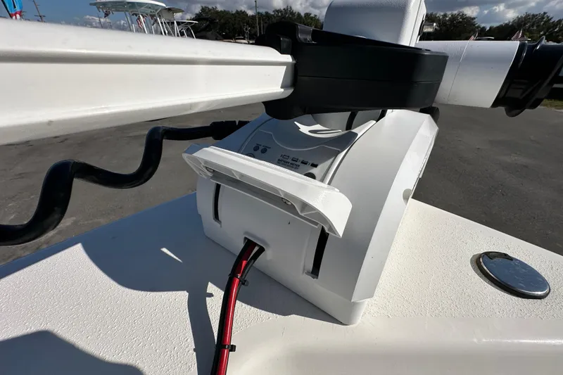 Slide: The Image of 2022 NauticStar 195 XTS boat with mounted trolling motor on deck. - 60