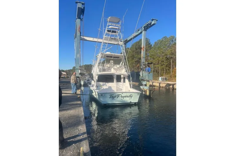 Slide: The Image of Built-in Toshiba microwave in 1996 Ocean Yachts 48 Super Sport kitchen area. - 14