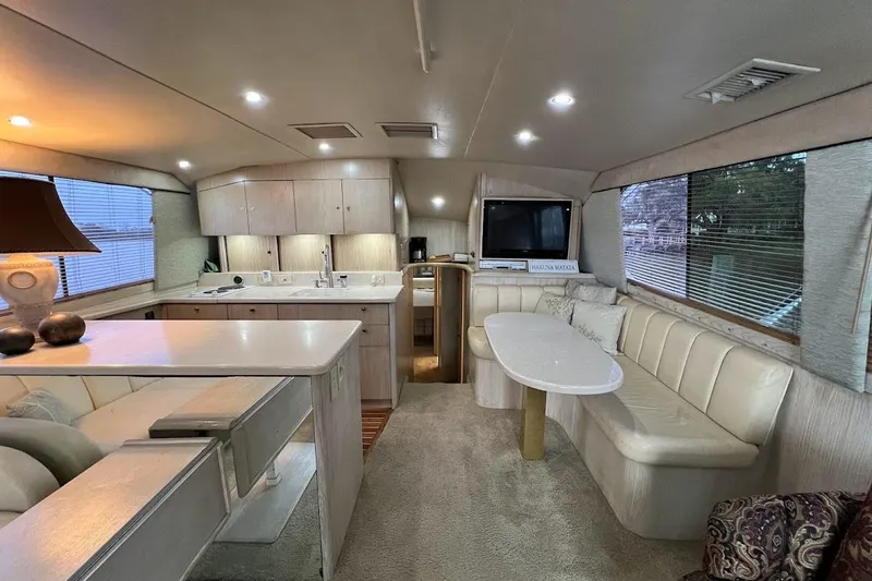 Slide: The Image of Bathroom interior of 1996 Ocean Yachts 48 Super Sport with shower and toilet. - 27