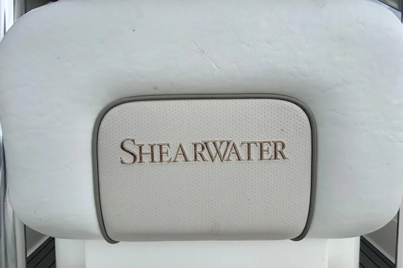 Slide: The Image of ShearWater 25 LTZ 2012 boat seat with embroidered logo. - 70