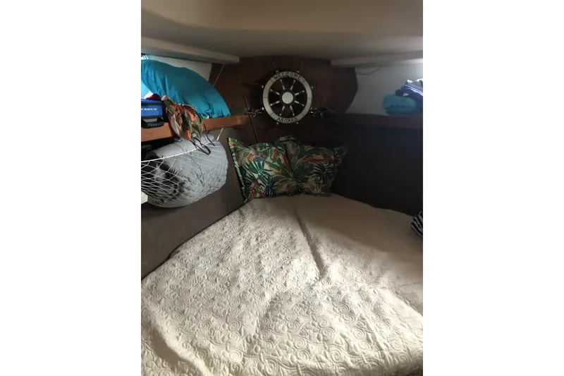 Slide: The Image of Cozy cabin interior of 1987 Morgan 41 Out Island Classic sailboat with nautical decor. - 31