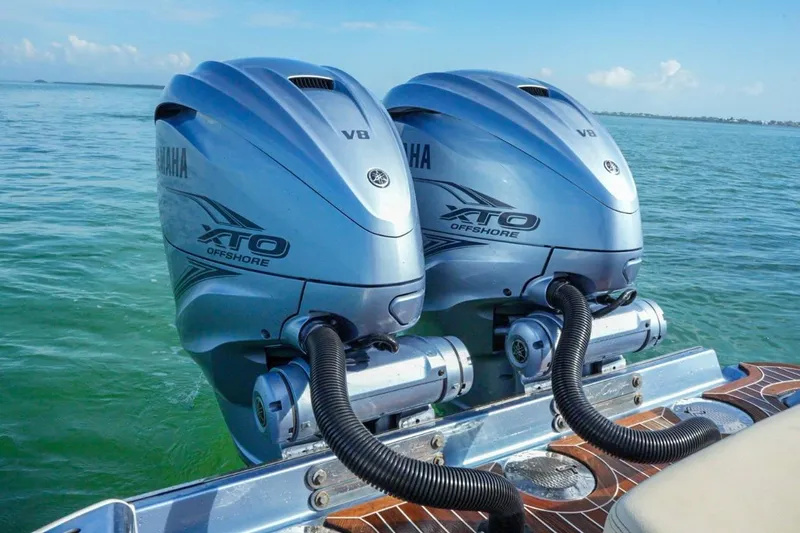 Slide: The Image of Twin Yamaha XTO Offshore V8 engines on 2019 Chris-Craft Launch 35 GT OB boat. - 25
