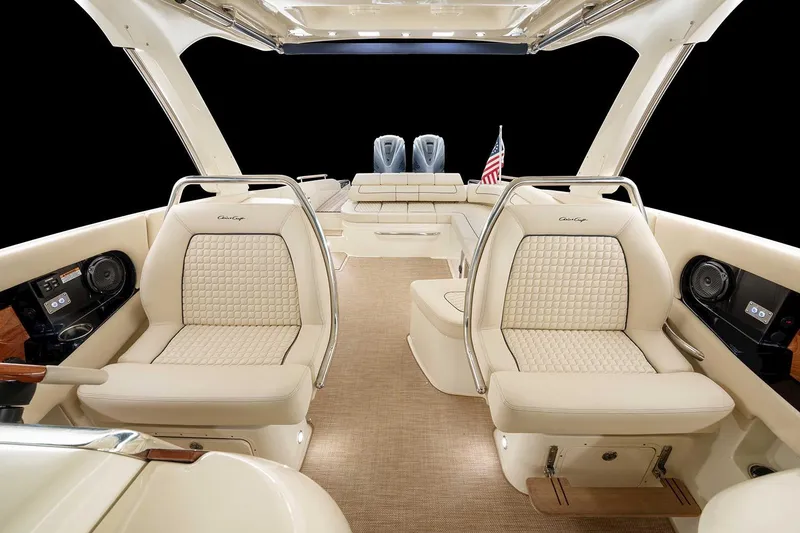 Slide: The Image of Manufacturer Provided Image: Luxurious interior of 2019 Chris-Craft Launch 35 GT OB boat with plush seating. - 43