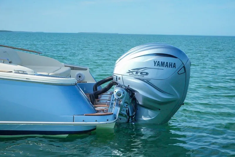 Slide: The Image of 2019 Chris-Craft Launch 35 GT OB with Yamaha XTO Offshore engine on calm sea. - 7