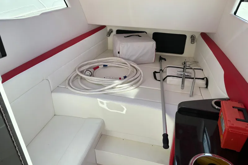 Slide: The Image of Five powerful outboard engines on a 2022 Nor-Tech 452 Super Fish boat. - 28