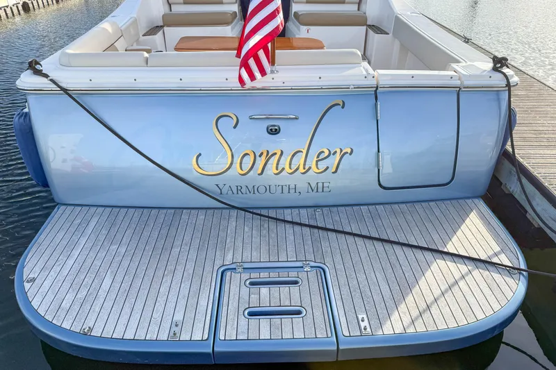 Slide: The Image of 2013 Tiara Yachts 3600 Coronet named "Sonder" docked in Yarmouth, ME. - 2