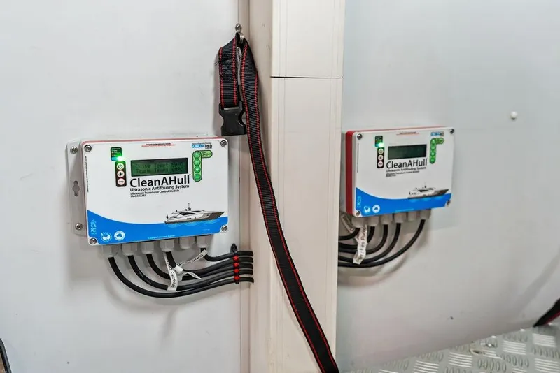 Slide: The Image of Ultrasonic antifouling system on Custom Line 120 yacht, 2018 model. - 134