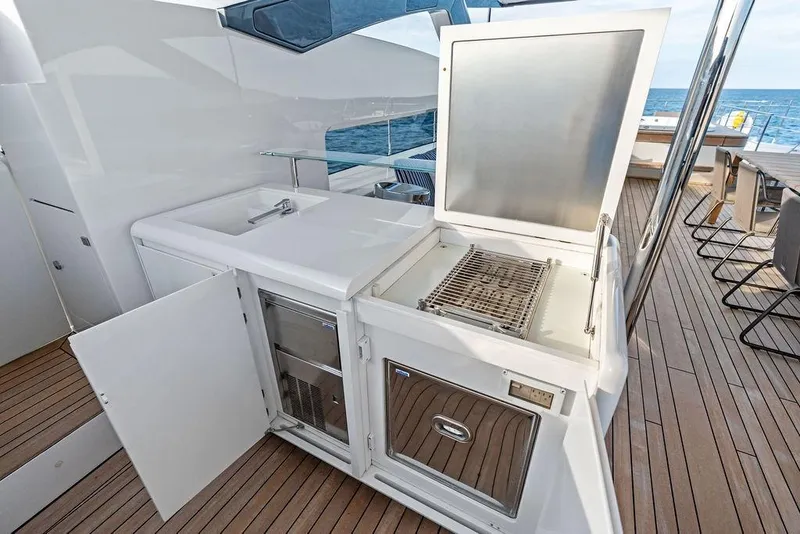 Slide: The Image of Luxury yacht outdoor kitchen with grill and sink, Custom Line 120, 2018 model. - 58