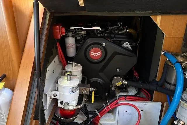 Slide: The Image of Cozy interior seating on 2013 Beneteau Sense 46 yacht with decorative pillows. - 63