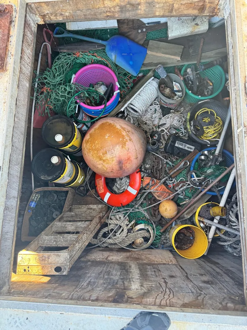 Slide: The Image of Fishing gear and equipment stored on a 1971 Butterfish Fishing Trawler. - 24