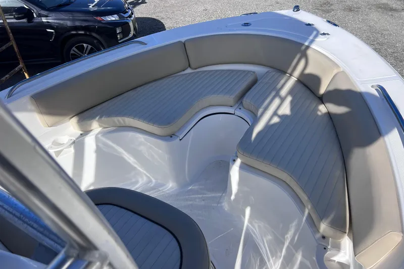 Slide: The Image of 2015 Sea Fox 199 Commander boat interior with cushioned seating. - 10