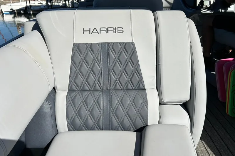 Slide: The Image of 2020 Harris FloteBote Solstice 230 seat with diamond-patterned upholstery. - 27