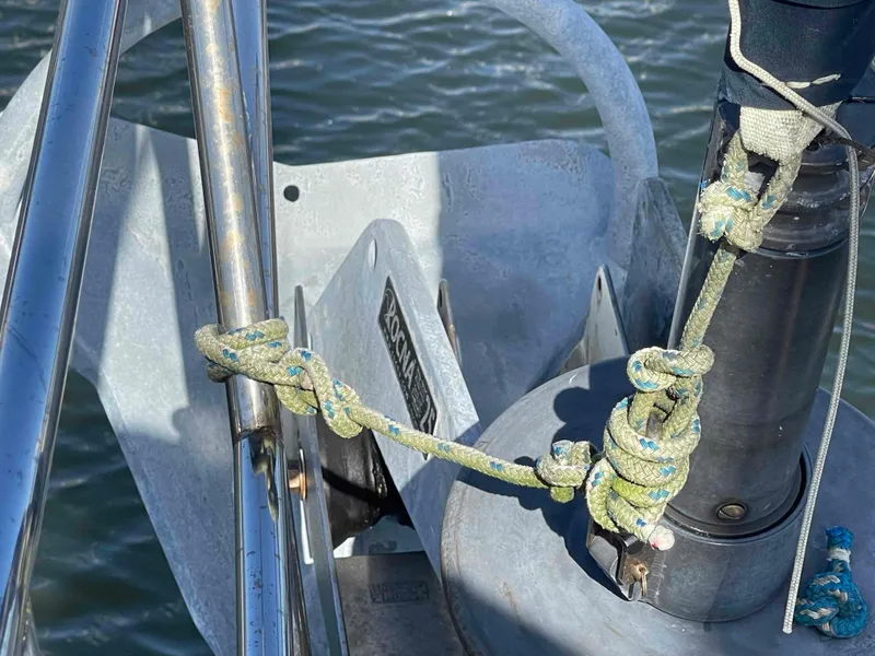 Slide: The Image of Island Packet 35 Cutter 1990 cockpit with navigation instruments and compass. - 45